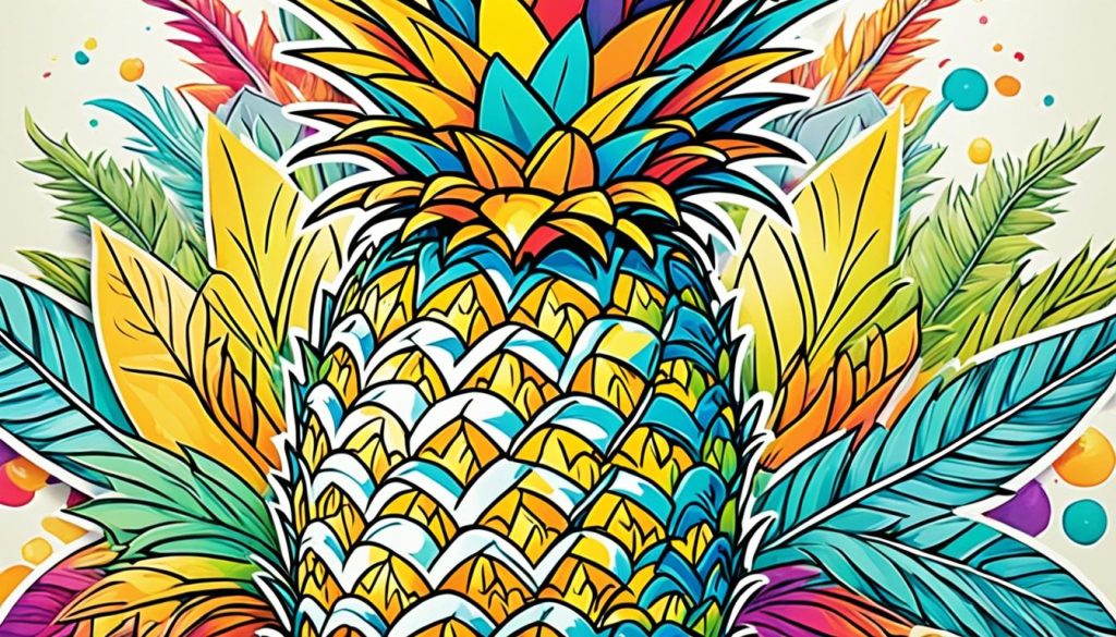 Pineapple coloring images for mindfulness