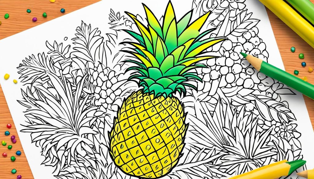 Pineapple coloring picture