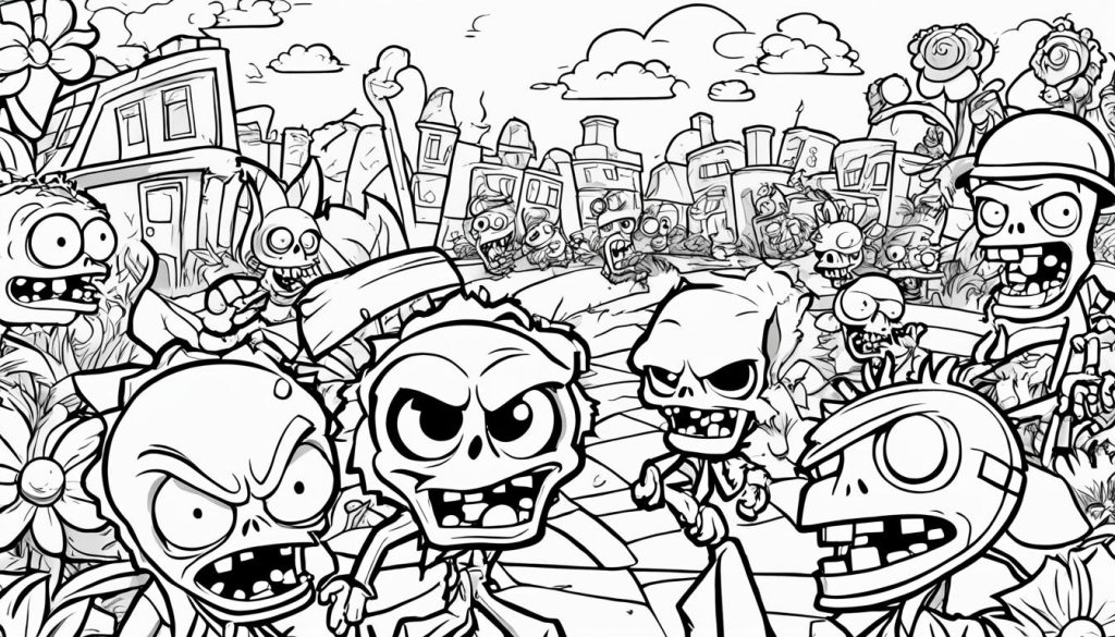 Plants vs Zombies Coloring Pages Online Preview