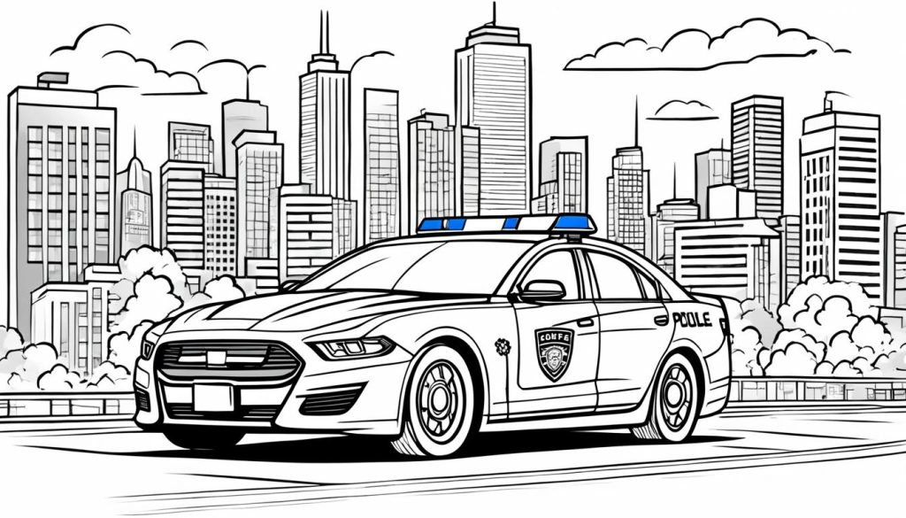 Police car coloring page