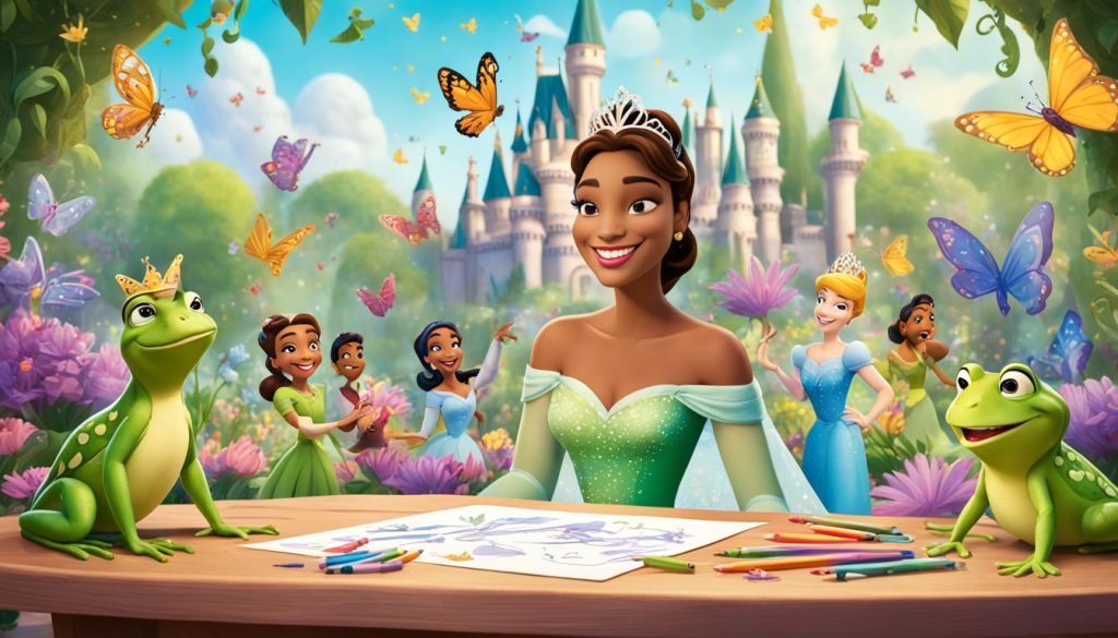 Princess Tiana coloring activity