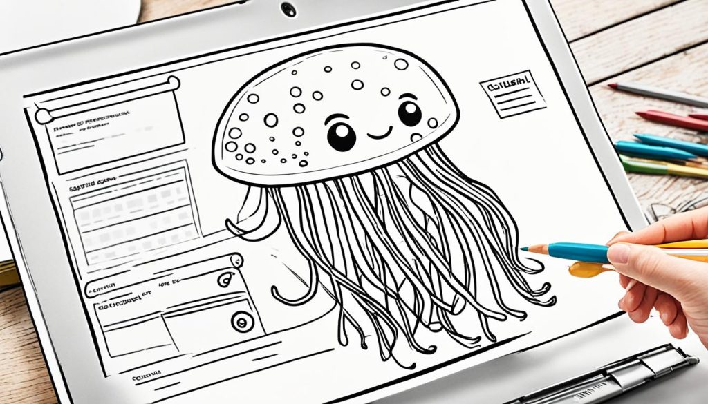 Process of downloading and printing jellyfish color pages