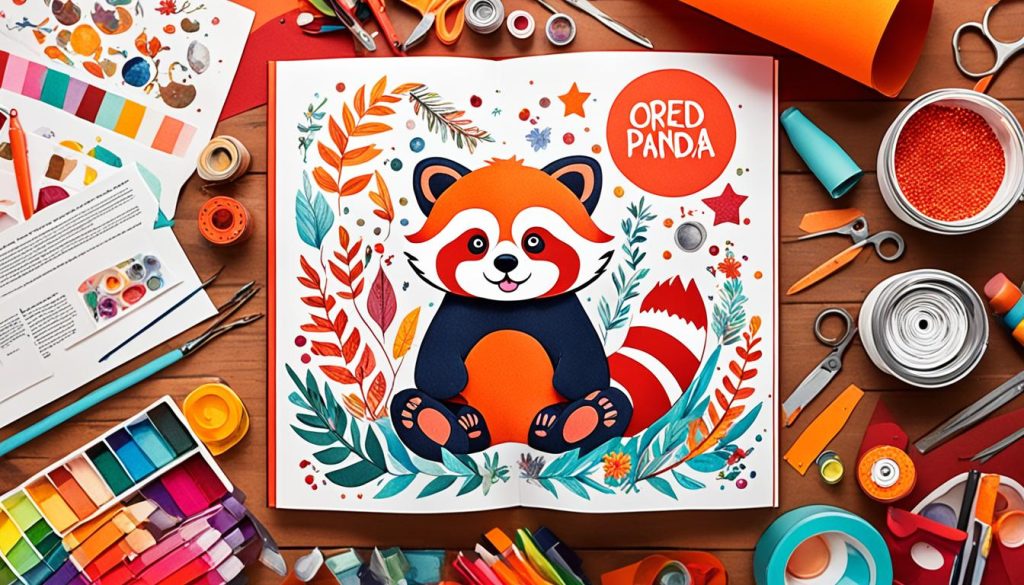 Red panda color book art
