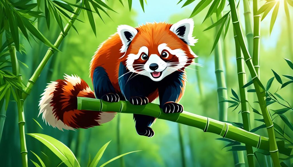 Red panda coloring page