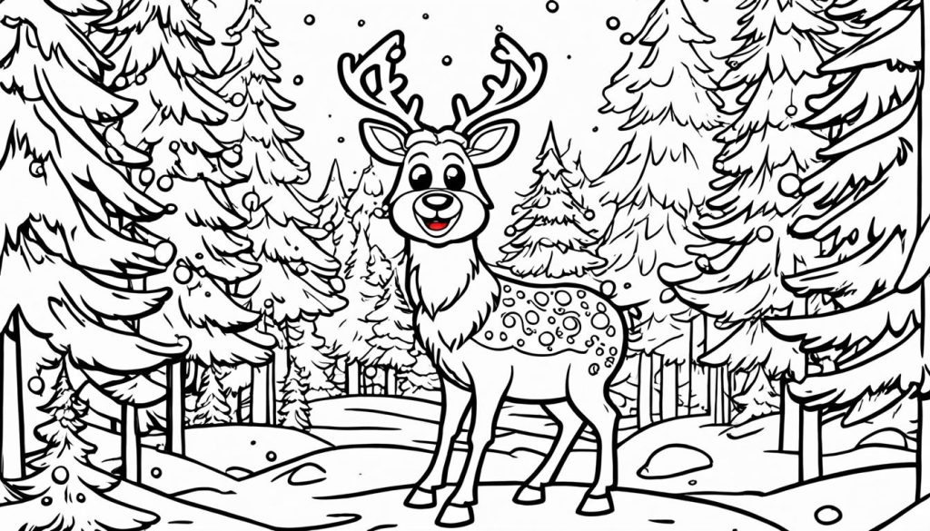 Rudolph coloring book art print