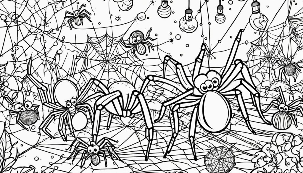 Spider themed coloring pages for parties