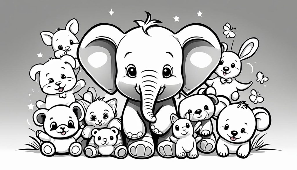 Variety of baby coloring pages