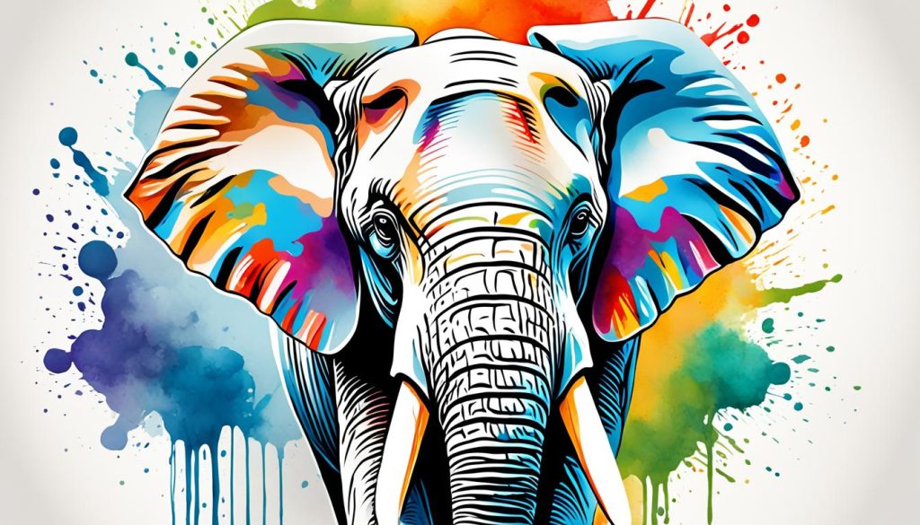 Watercolor resist elephant
