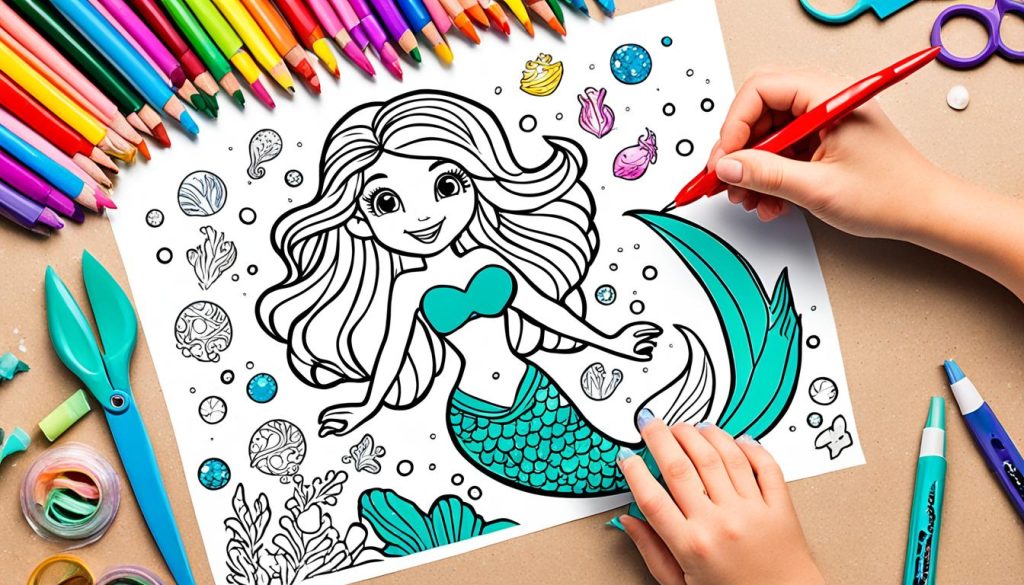 ariel mermaid coloring pages crafts