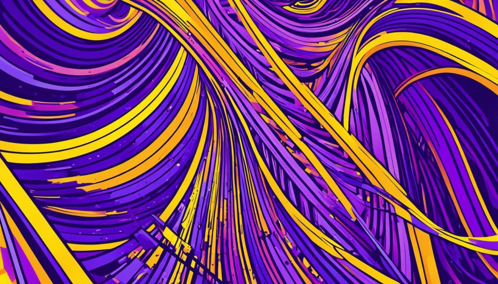 art prints with purple and yellow colors