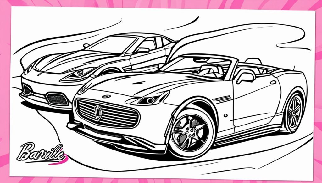barbie car coloring page