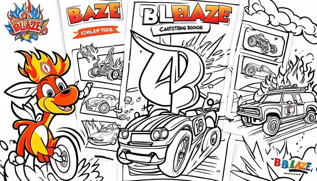 blaze coloring pages color book art print