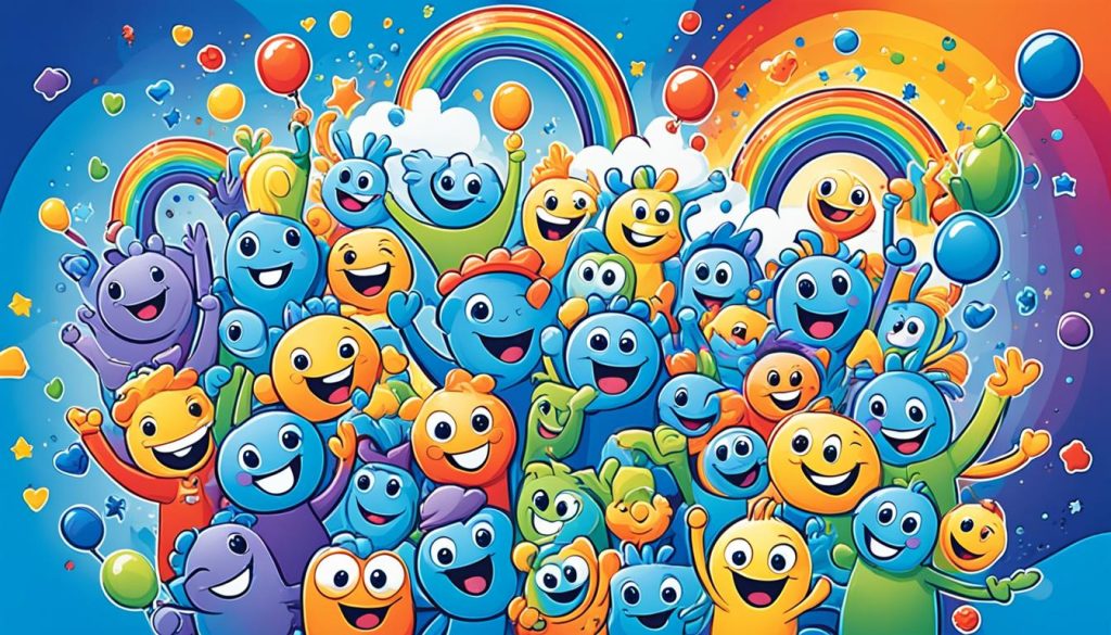 blue rainbow friends art print