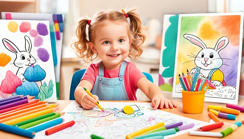 child coloring rabbit pages