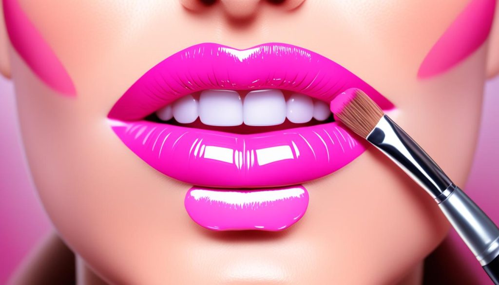 creating a glossy effect on lips