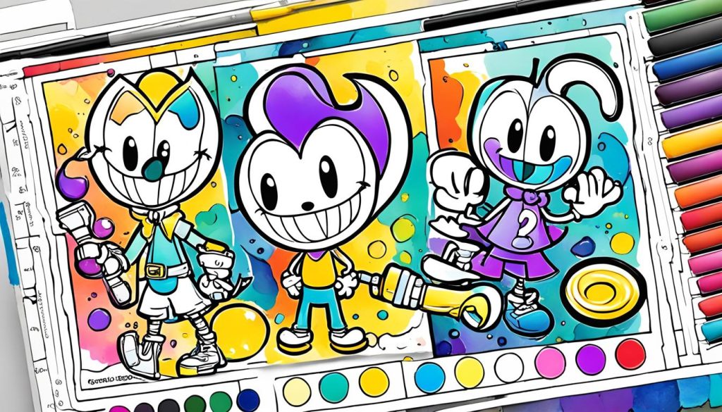 digital coloring options for bendy pages