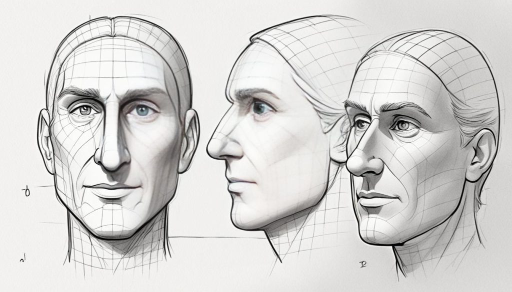 draw a nose from a ¾ angle