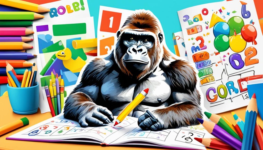 educational gorilla coloring