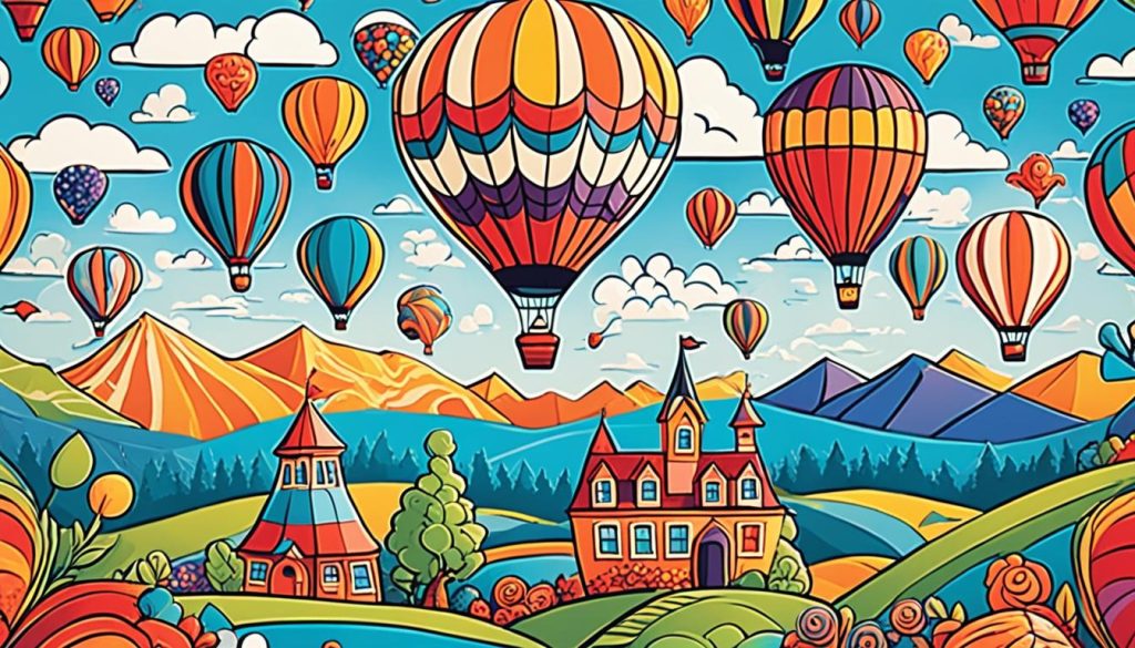fantasy hot air balloon printable art