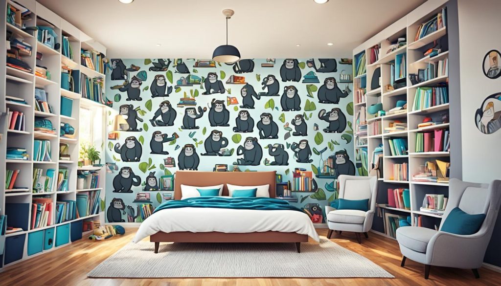 gorilla coloring sheets for room decor