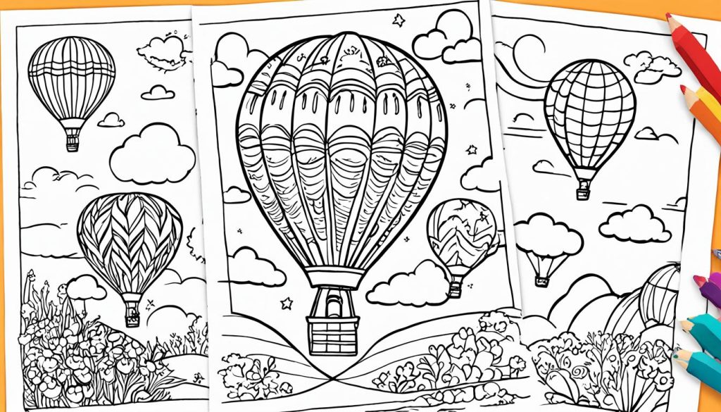 hot air balloon coloring pages