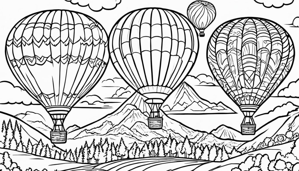 hot air balloon coloring pages