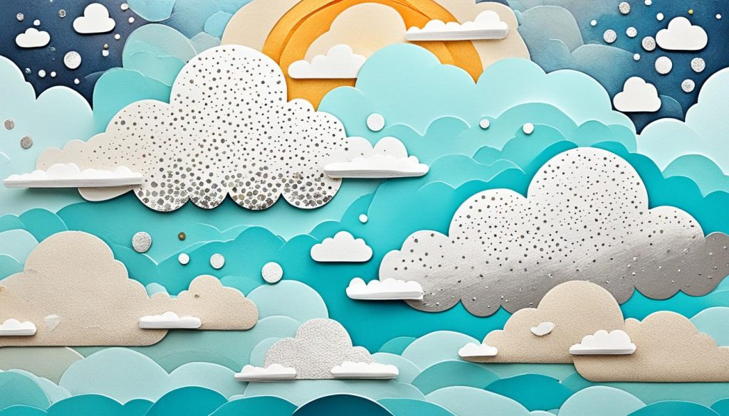 mixed media cloud collage