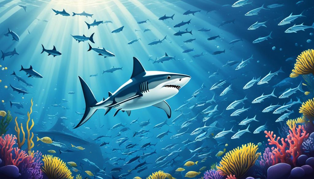 shark drawing background