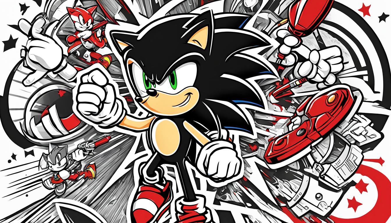 sonic shadow coloring pages