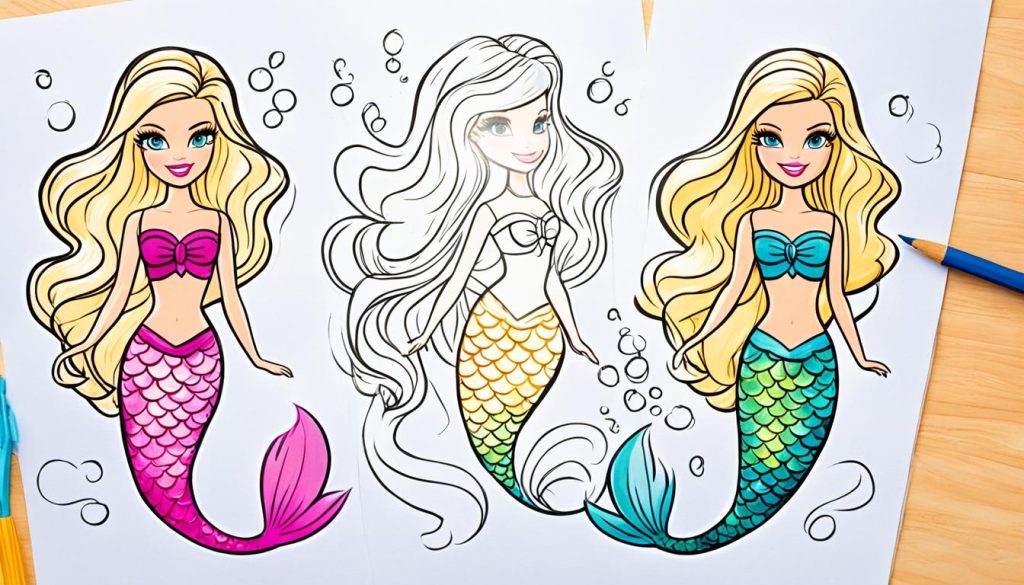 step-by-step guide barbie mermaid sketch