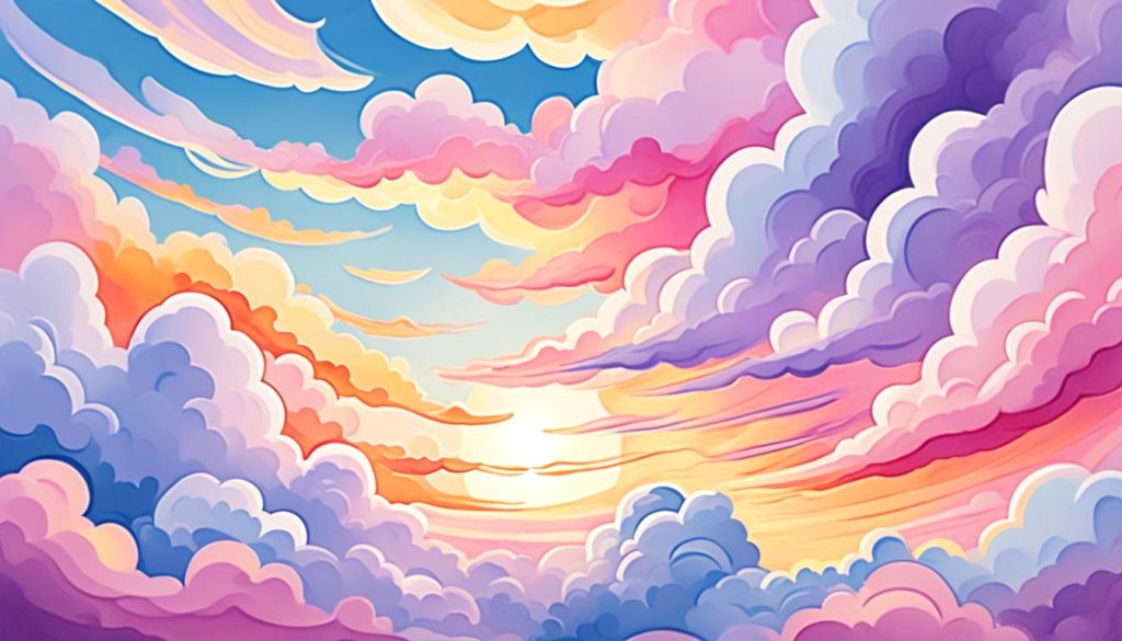 using watercolors for clouds