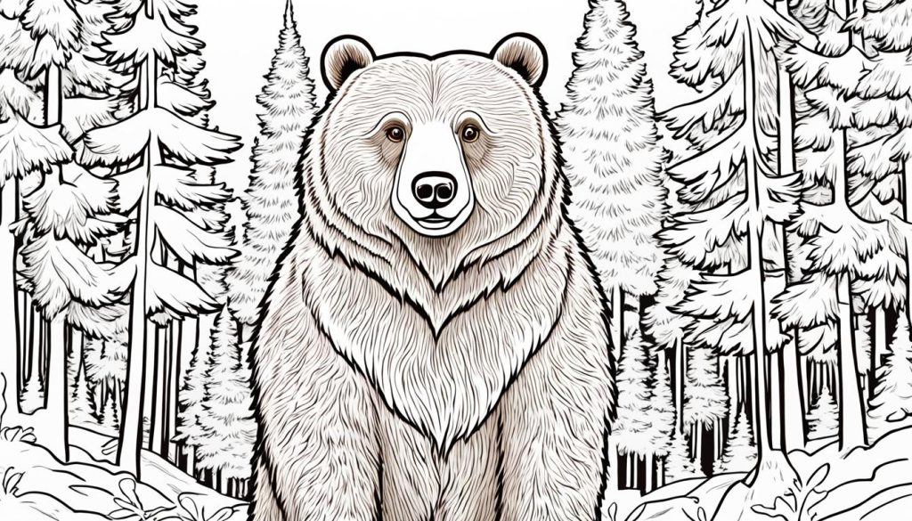 Bear illustration after coloring