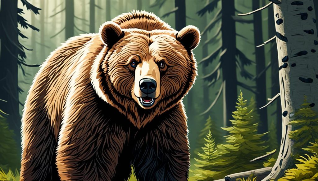 Bear illustration before coloring