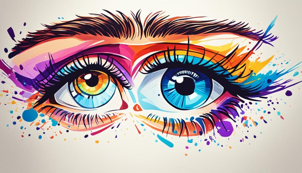 Colorful portrait drawing