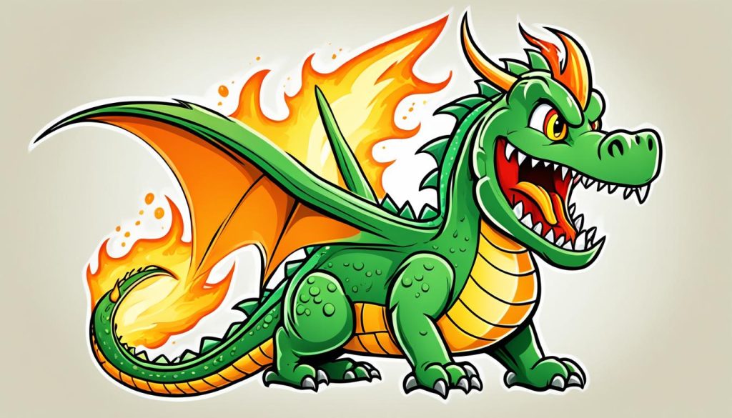 Drawing fire in a cartoon style