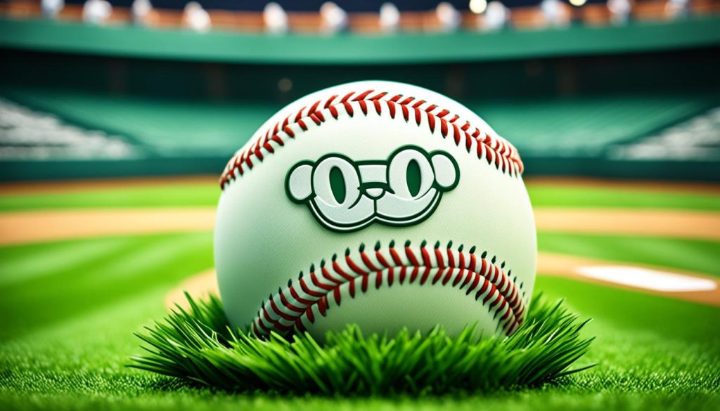 Example: Baseball drawing with a baseball field in the background