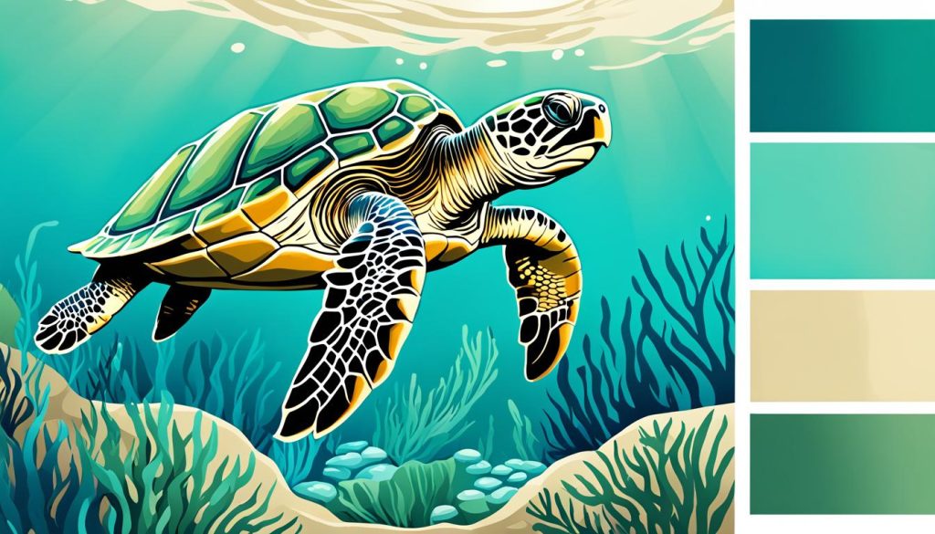 Turtle illustration color palette