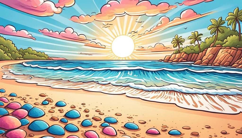 beach drawing tutorial with shading techniques