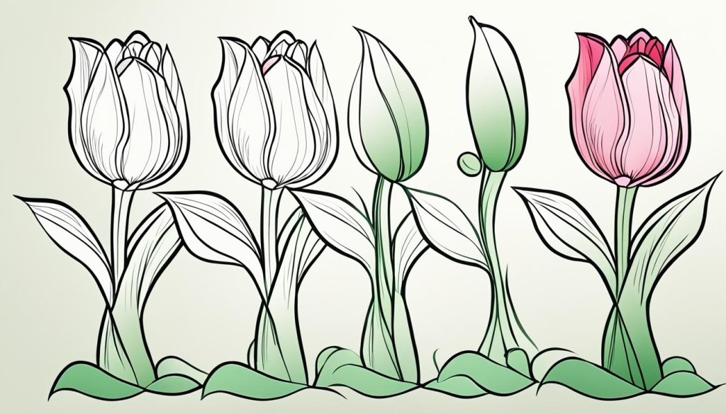 coloring a tulip drawing