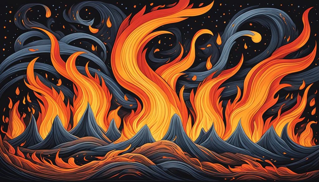 drawing fire in a realistic style