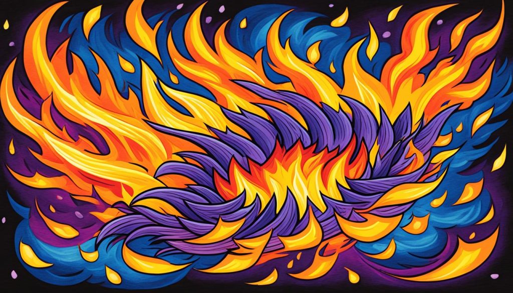 drawing fire in colored pencil