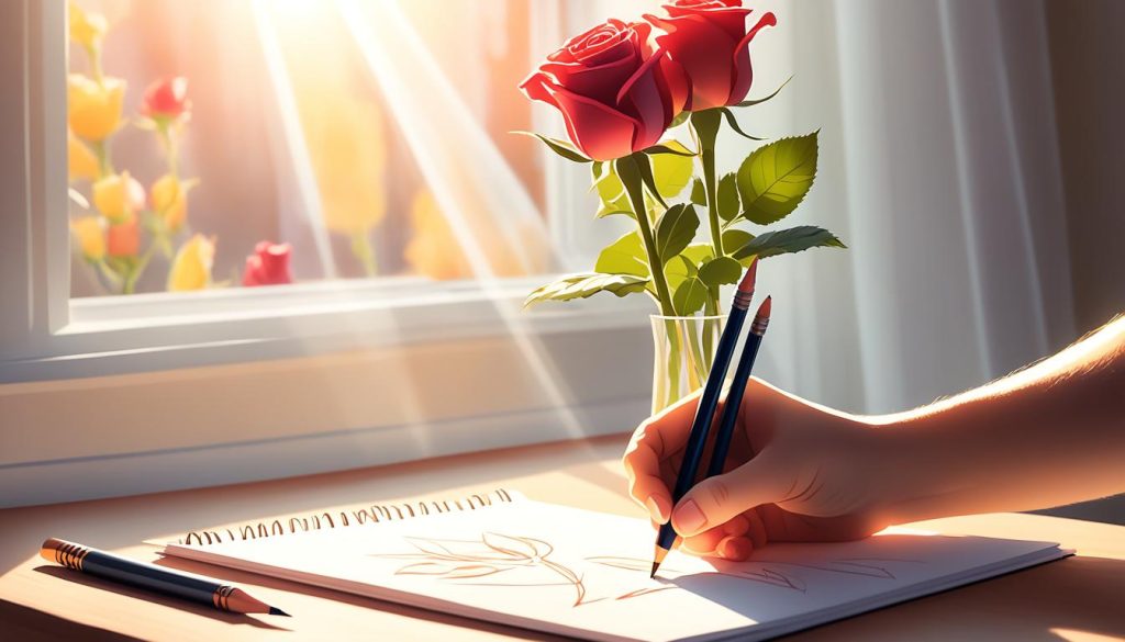 finding inspiration for rose drawings