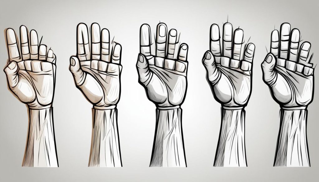 how to draw a hand from different angles