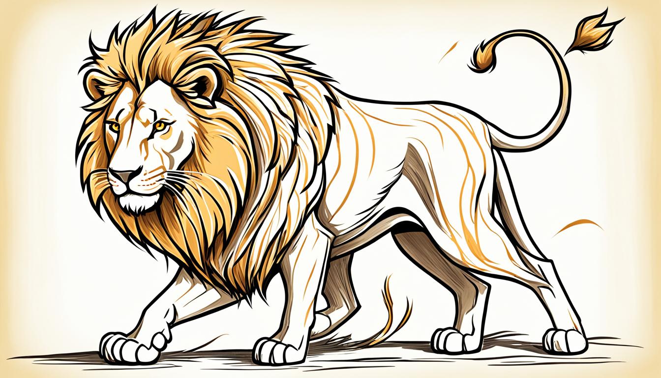 how to draw a lion