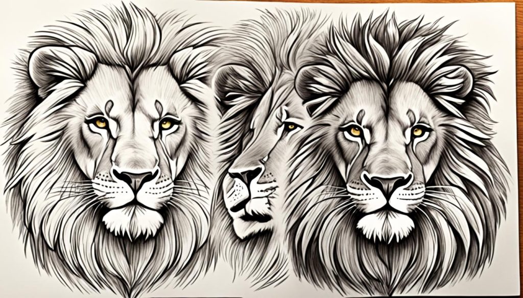 lion sketching techniques