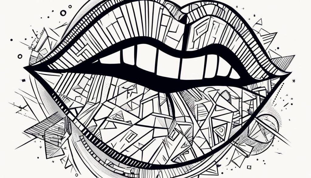 stylized lips