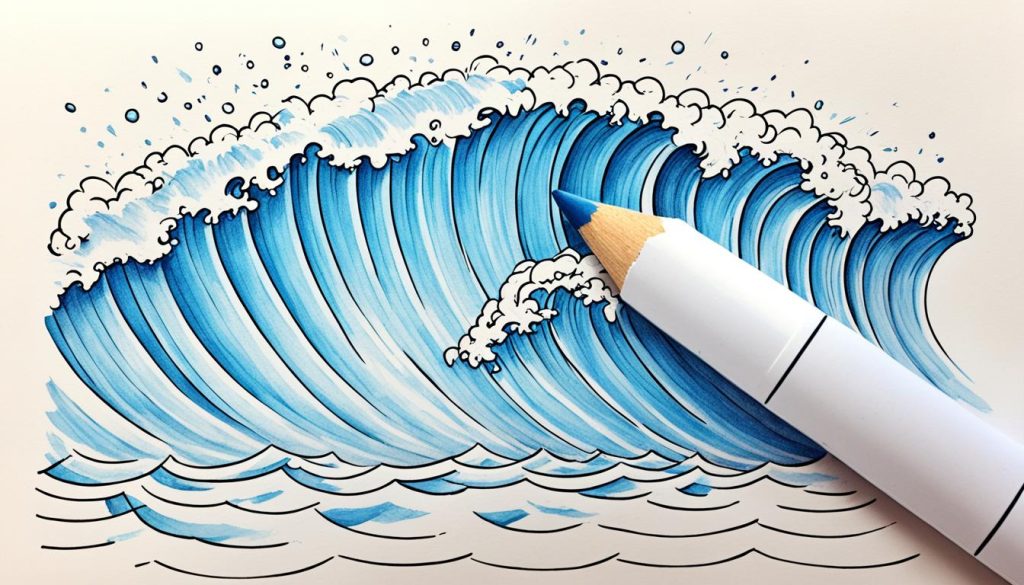Step-by-step wave drawing tutorial