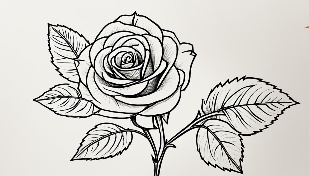 basic rose drawing instructions