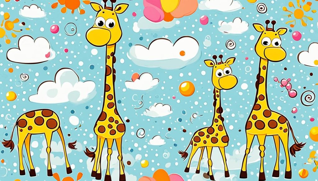 cartoonish giraffe art