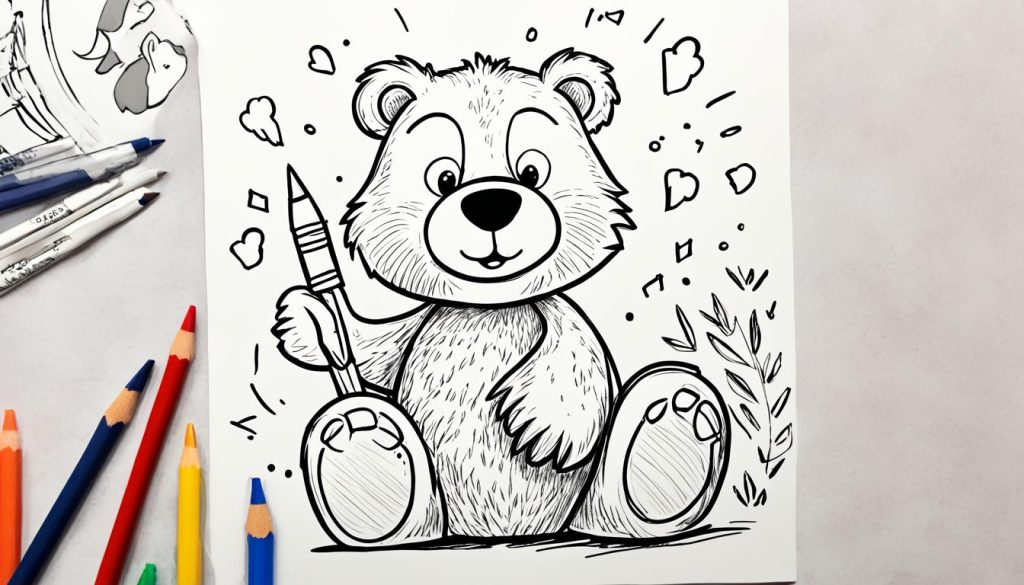 coloring bear drawings